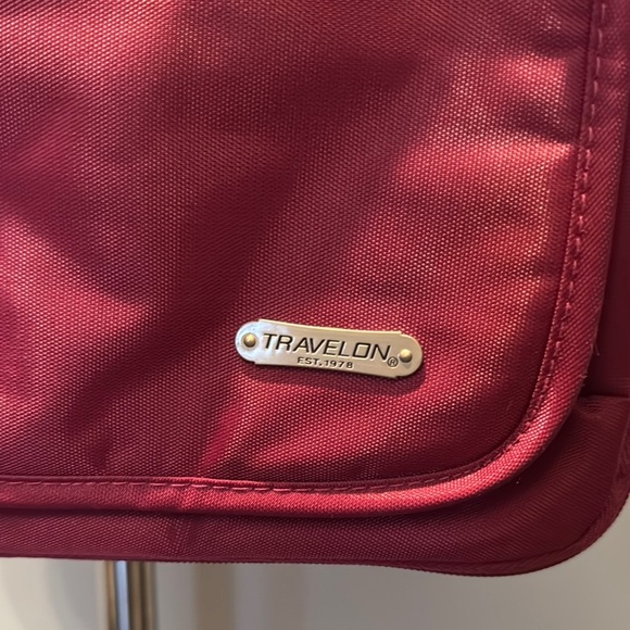 Travelon anti theft Pink nylon unisex Crossbody Bag EUC - Picture 2 of 16